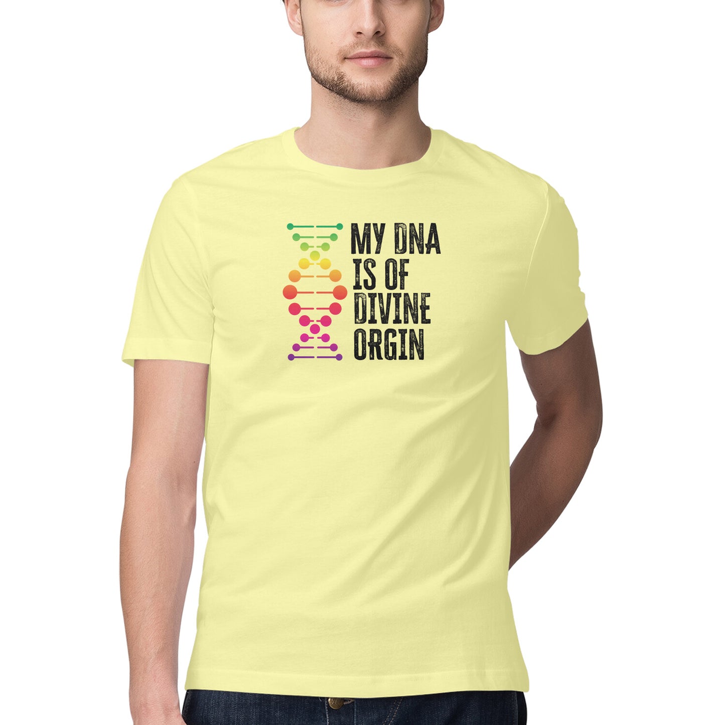 My DNA is of Divine Orgin - Half Sleeve Round Neck Tshirt