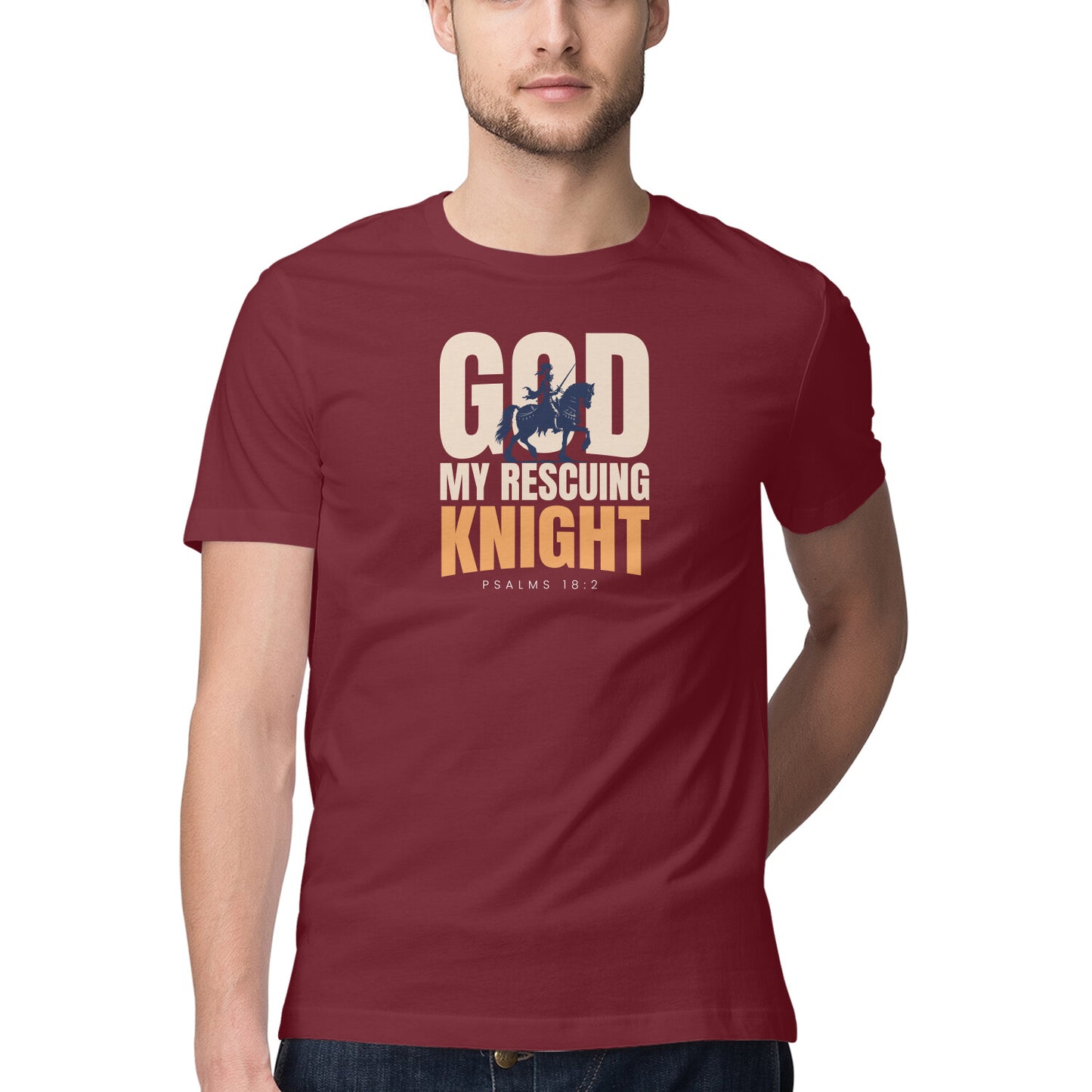 God - My rescuing knight - Half Sleeve Round Neck Tshirt