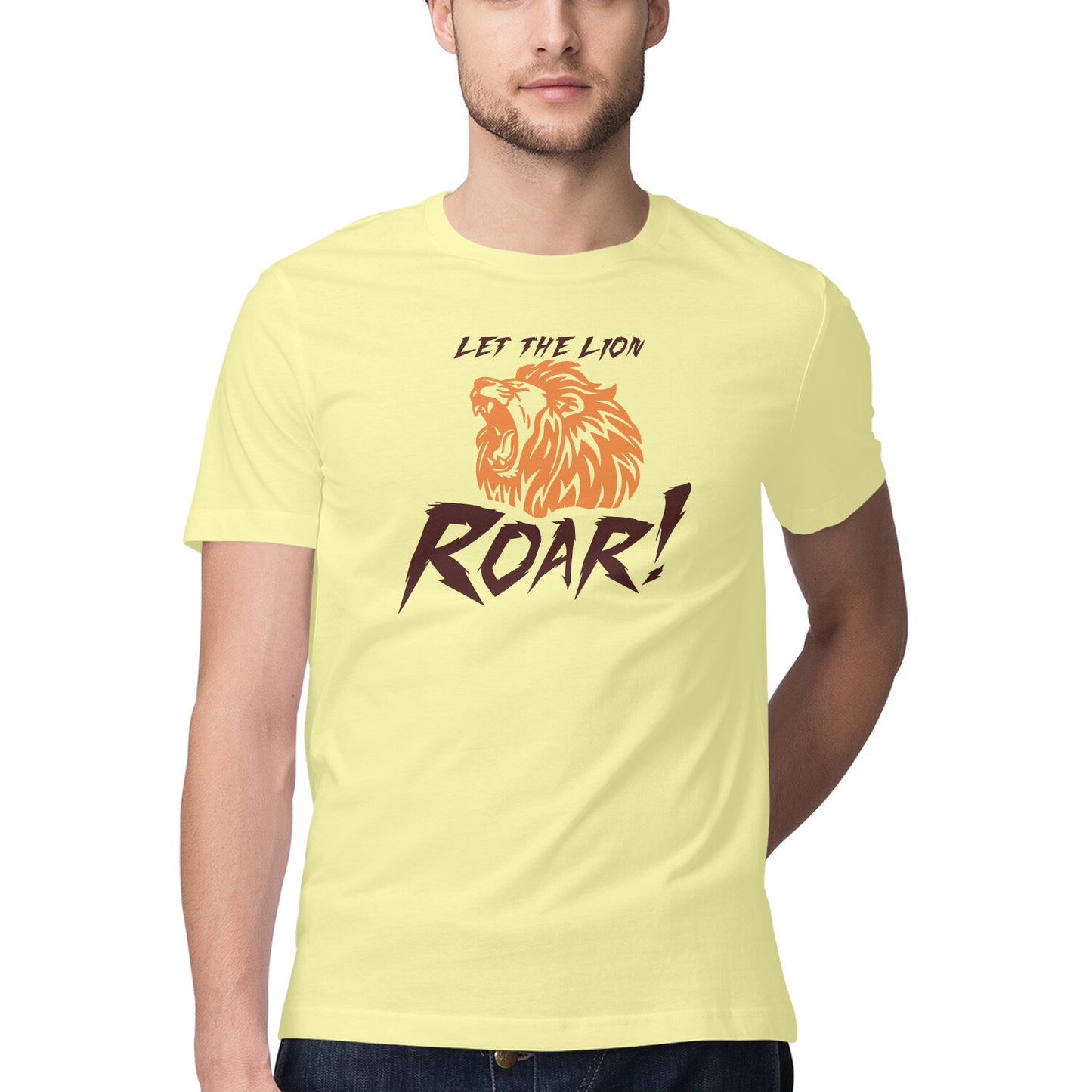 Let the Lion Roar! - Half Sleeve Round Neck Tshirt