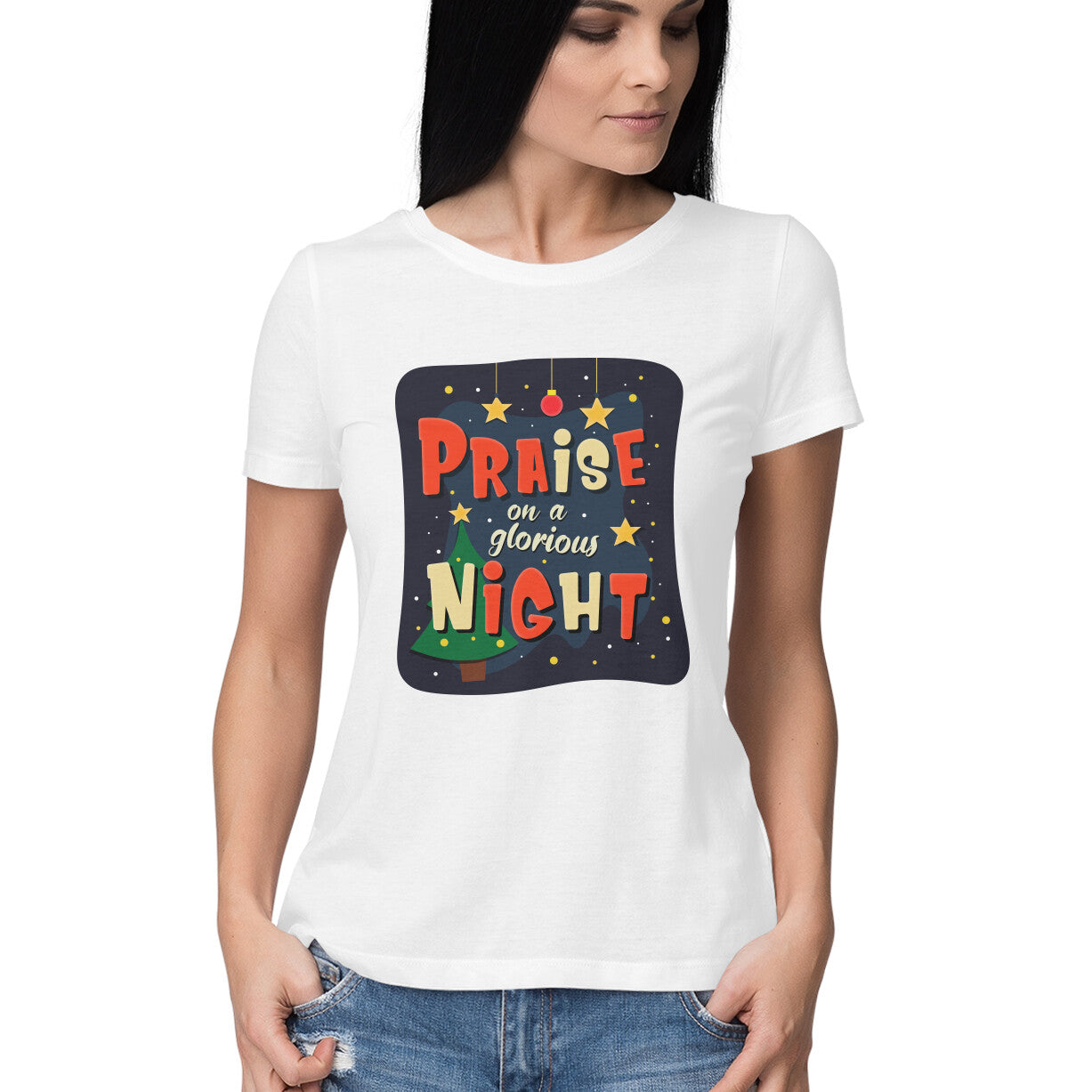 Praise on a glorious Night - Half Sleeve Round Neck Tshirt