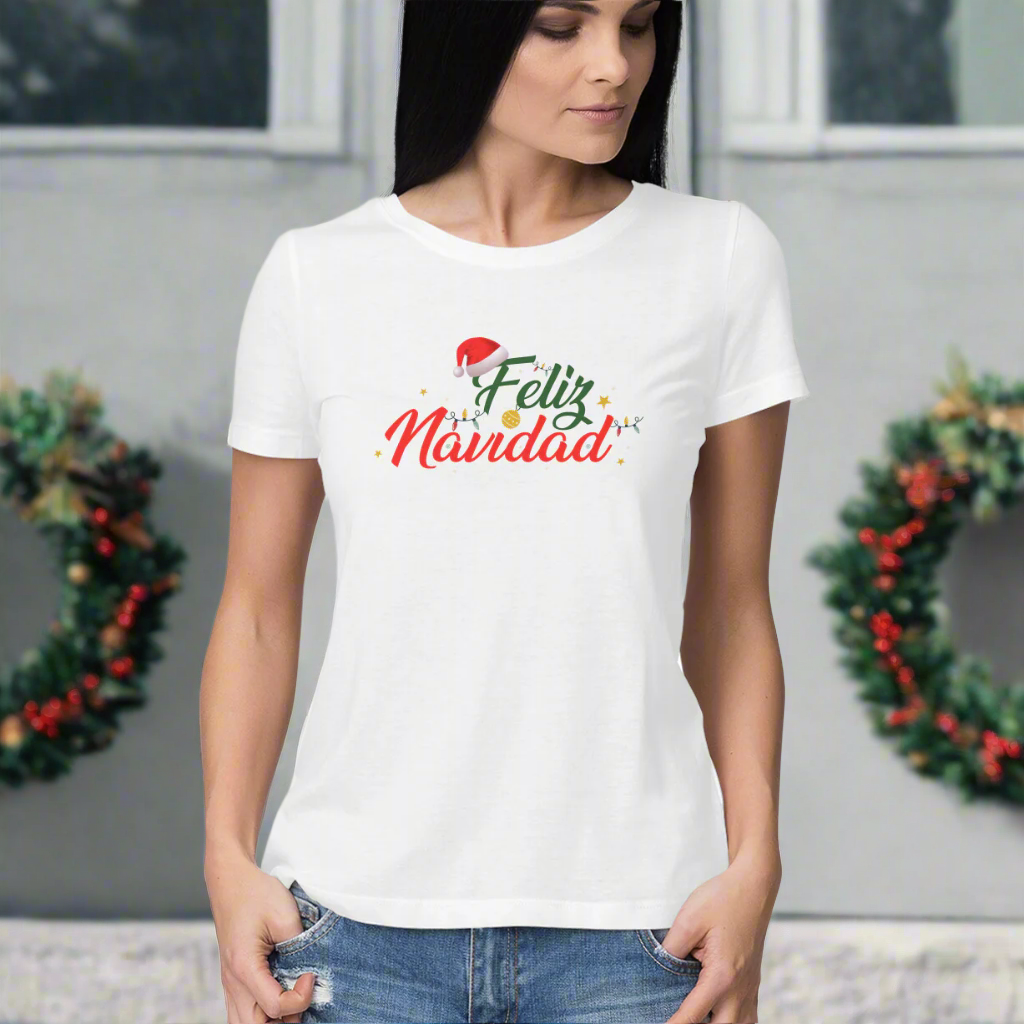 Feliz Navidad - Half Sleeve Round Neck Tshirt